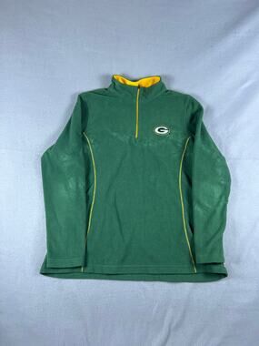 Green Bay Packers Fleece Jacket Womens XL Green 1/4 Zip Up NFL Football Sports